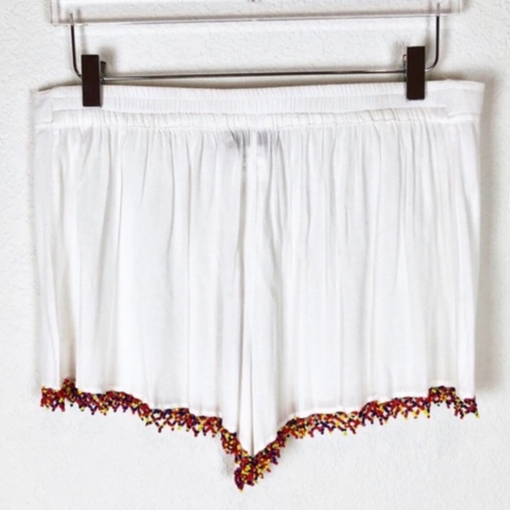 Beaded Muche et Muchette white/multicolor coverup shorts